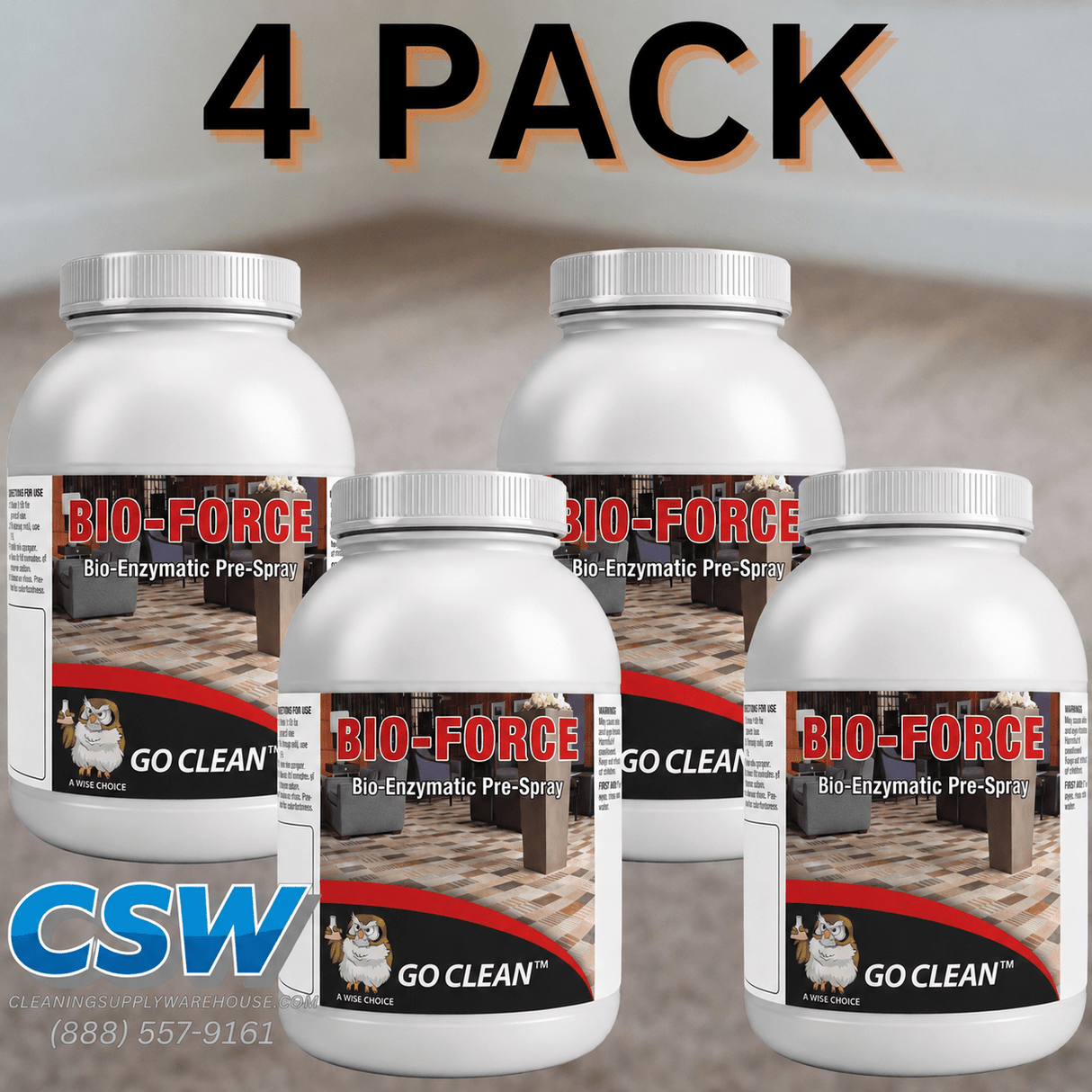 BIO FORCE - HEAVY DUTY Carpet Pre Spray - Enzyme + Powdered Carpet Cleaning Solution - Cleaning Supply Warehouse