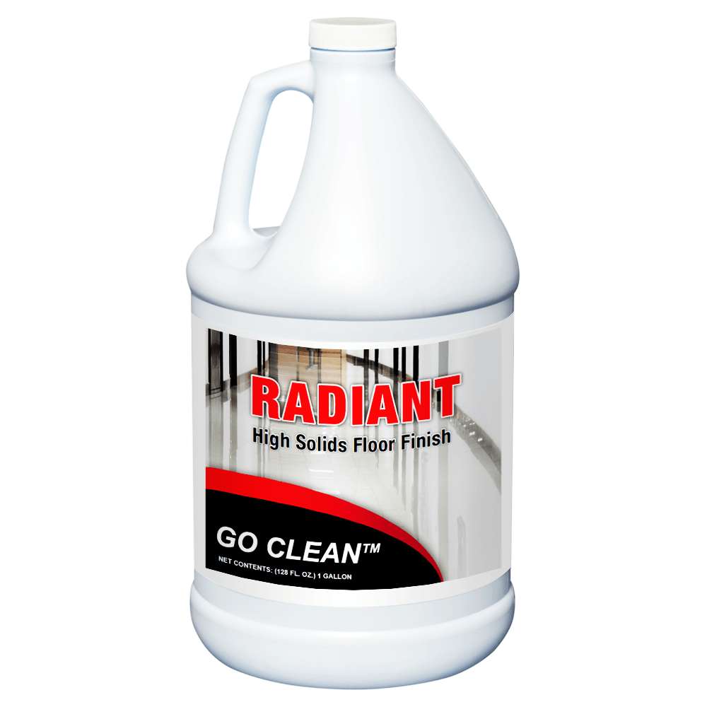 RADIANT Liquid Floor Wax | Go Clean Chemical | High Solids Glossy Floor Finish - Cleaning Supply Warehouse