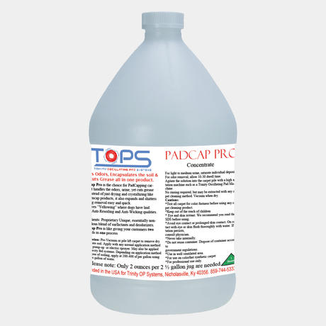 PadCap Pro Concentrate | Encap Cleaner Pre Spray | Trinity OP Machines | Encapsulation Carpet Cleaning Chemical - Cleaning Supply Warehouse